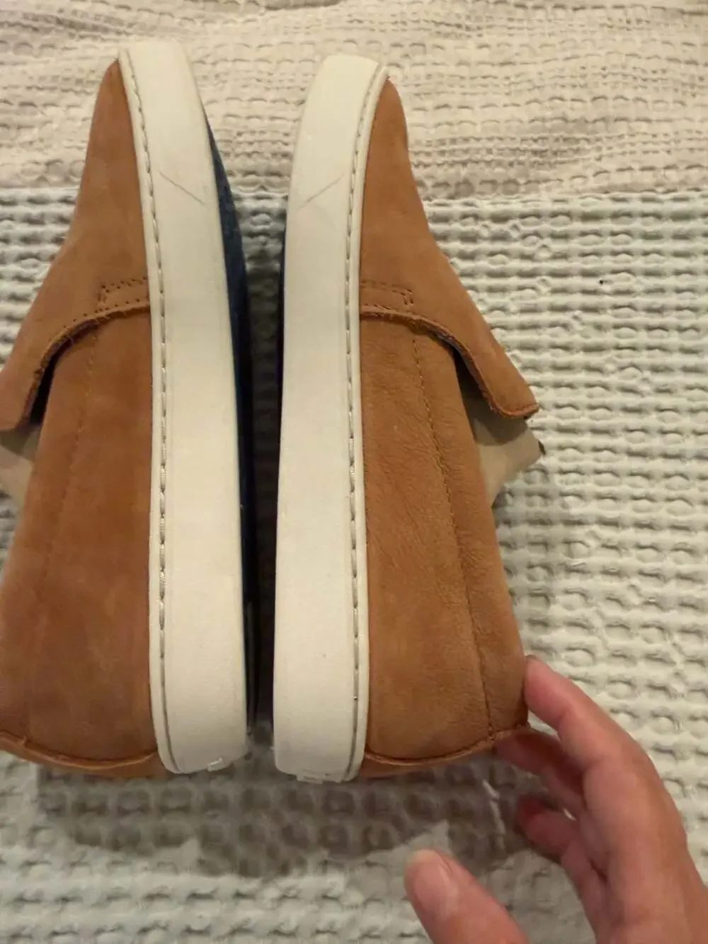 L.L. Bean Brown Leather Slip-On Sneakers
